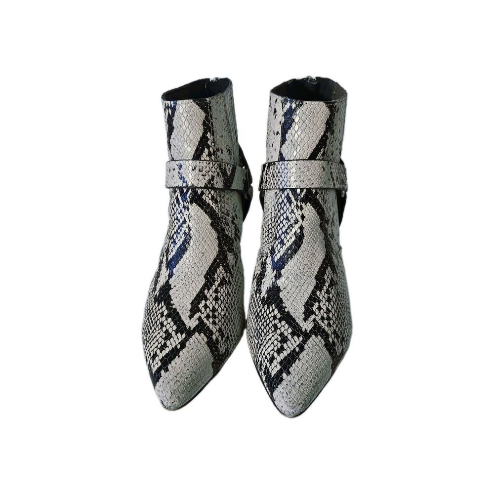 Vince Camuto Snakeskin Ankle Booties Block Heel Size 7.5 - Picture 2 of 7